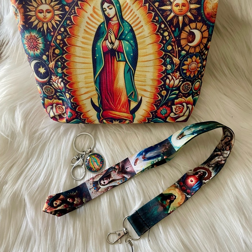 Colorful Virgin Mary Print Women's Bag